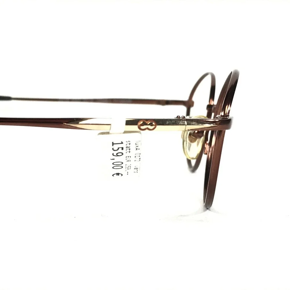 Escada Eyeglasses Frames E0172 E304 Brown Gold Round Full Rim 50-18-135